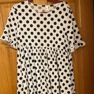 Baby Doll Black & White Polka Dot Dress